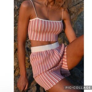 YLLW the Label Wyla Knit Lounge Shorts in Peach Size Small